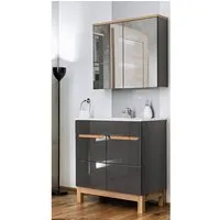 ensembles salle de bain - ensemble meuble vasque + miroir - gris - 60 cm - cintra grey