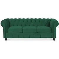 canape chesterfield velours 3 places altesse vert