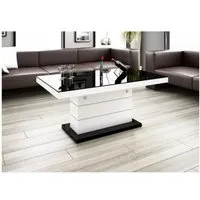 table basse design 120 ÷ 170 cm x 50 ÷ 65 cm x 75 cm - blanc / noir