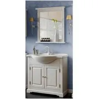 ensembles salle de bain - ensemble meuble vasque + miroir - bois - 85 cm - sophie blanc
