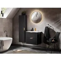 ensembles salle de bain - ensemble meuble vasque 60 cm + 2 éléments - georgia black noir