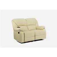 ecode canapé 2 places inclinable avec massage par ondulation vibrante, chaleur lombaire, similicuir eco-8590/2 beige