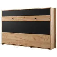armoire lit escamotable vertical depp 120 avec coffre - style contemporain - craft or + noir mat (sans matelas)