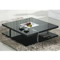 table basse - la maison du canapé - viva - laquée - carré - contemporain - noir