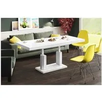 table basse design 120 ÷ 170 cm x 75 cm x 56÷ 76 cm - blanc
