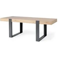 table à manger - rectangulaire - panneaux de particules - industriel - loft - l 223,9 x p 93 x h 78,6 cm