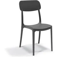 chaise de jardin - areta - calipso - noir - 53 x 46 x h 88 cm - résine - utilisation domestique et collective