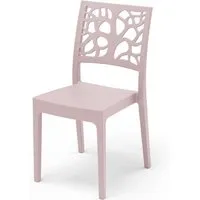 chaise de jardin teti areta - rose pastel - plastique résine - 52 x 46 x h 86 cm