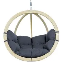 fauteuil suspendu globo - amazonas - sphérique - bois massif - anthracite
