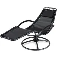 casaria chaise longue de relaxation eve anthracite en acier laqué fonction bascule chaise fauteuil de jardin à bascule