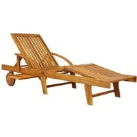 chaise longue tami sun en bois d'acacia 200cm transat bain de soleil chaise de jardin extérieur balcon terrasse