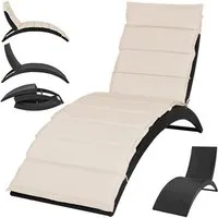 chaise longue transat 200cm pliable avec coussin detex®coussin forme ergonomique