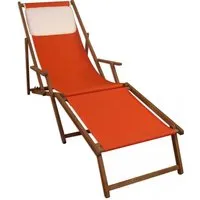 chaise longue - erst-holz - 10-309fkh - bois massif - pliant - couleur terracotta