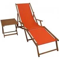 chaise longue de jardin - erst-holz - 10-309ft - bois massif - pliant - terracotta