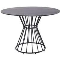 table de jardin ronde holland en acier - noir 110 cm - proloisirs - idéal pour les petits espaces - contemporain