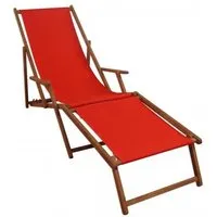 chaise longue de jardin rouge - erst-holz - 10-308f - pliant - bois massif - extérieur