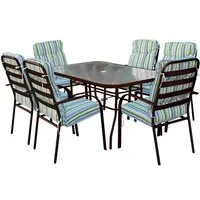 ensemble jardin table + 6 chaises récife - dupi - noir - verre - extérieur - contemporain