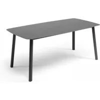 table de jardin - oviala - piedra - aluminium et pierre frittée gris - rectangulaire - 8 personnes