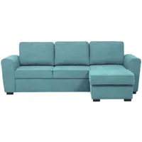 canapé d'angle réversible 4 places en tissu faro coloris turquoise