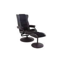 fauteuil relaxation driver coloris noir/marron en tissu/pu