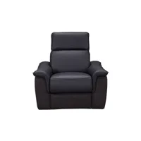fauteuil de relaxation en cuir et microfibre milton coloris noir