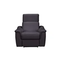 fauteuil relaxation en cuir/tissu milton coloris expresso/marron