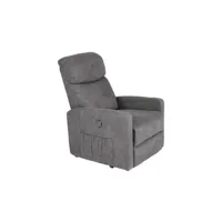 fauteuil relaxation et releveur électrique en tissu leon coloris gris