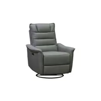 fauteuil relaxation électrique et pivotant en cuir jackson coloris gris
