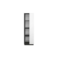vitrine 1 porte vitrée aston coloris blanc/noir