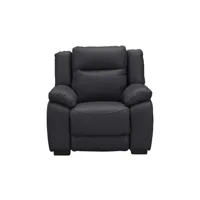 fauteuil relaxation électrique  en cuir monday coloris noir