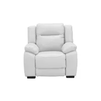 fauteuil relaxation en cuir monday coloris blanc