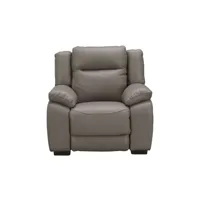 fauteuil relaxation en cuir monday coloris taupe
