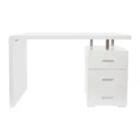 bureau 120 cm gloss coloris blanc