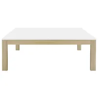 table basse rectangulaire evan coloris blanc et chêne