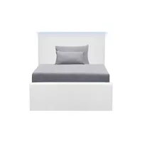 lit simple 90x190 cm chesterlight coloris blanc