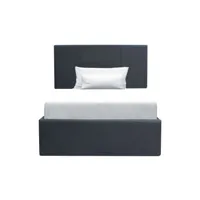 lit avec rangement 90x190 cm chesterlight coloris noir