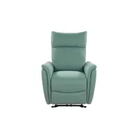 fauteuil relaxation électrique en tissu missouri coloris turquoise
