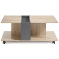 table basse rectangulaire mavie coloris bois/gris