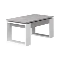 table basse rectangulaire london coloris blanc/béton