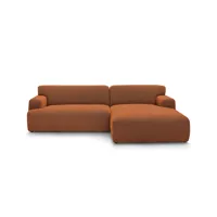 canapé d'angle fixe 4 places bobochic x conforama celestin coloris orange