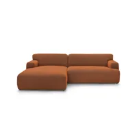 canapé d'angle fixe 4 places bobochic celestin coloris orange