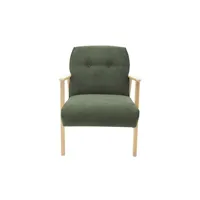 fauteuil fixe tahiti coloris vert olive et hêtre naturel