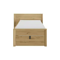 lit avec rangement 90x190/200 cm lugano coloris bois foncé