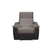 fauteuil relaxation en cuir milton coloris gris/anthracite