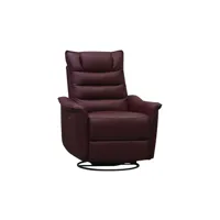 fauteuil relaxation électrique  et pivotant en cuir jackson coloris rouge