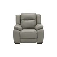 fauteuil relaxation en cuir monday coloris gris clair
