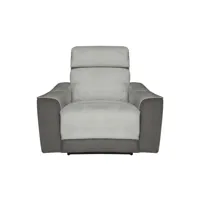 fauteuil relaxation électrique  en tissu night coloris gris foncé/gris clair