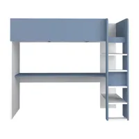 lit mezzanine 90x200 cm bilbao coloris bleu fum�/ blanc