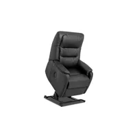 fauteuil relaxation et releveur électrique en cuir  porto coloris noir