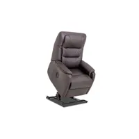 fauteuil relaxation et releveur électrique en cuir  porto coloris marron